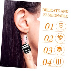 PLAFOPE 1 Pair Dice Earrings Danging Earrings Weird Earrings Novelty Earrings Drop Earrings Funny Earrings for Women Creative Earrings Decorative Earrings Alloy Hanging 3d Accessories