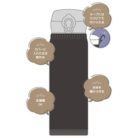 Thermos APJ-500 BK My Bottle Cover, Black, Approx. 16.9 fl oz (500 ml)