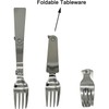 3 Pack Foldable Spoon Fork Salad Spork Set (304) Stainless