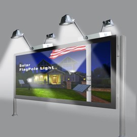 Solar Billboard Light ，Metal Aluminum Lamp Heads,12W 12000AMH Li-on Battery, 60 LED Super Bright Llight, Used for Real Estate Signs, Commercial, Advertising, Highway Sign Lighting