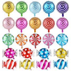 Kesote Birthday Balloons, Birthday Balloons, Candy Balloons, Set of 23, Mini Balloons, Aluminum, Lollipop, Cute, Colorful, Party