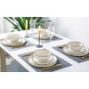 LERATIO Ceramic Dinnerware Sets of 4, High Edge Stoneware Plates