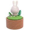 LILYXIN Christmas Decor Rabbit Music Box, Bunny Wooden Mechanical Musical
