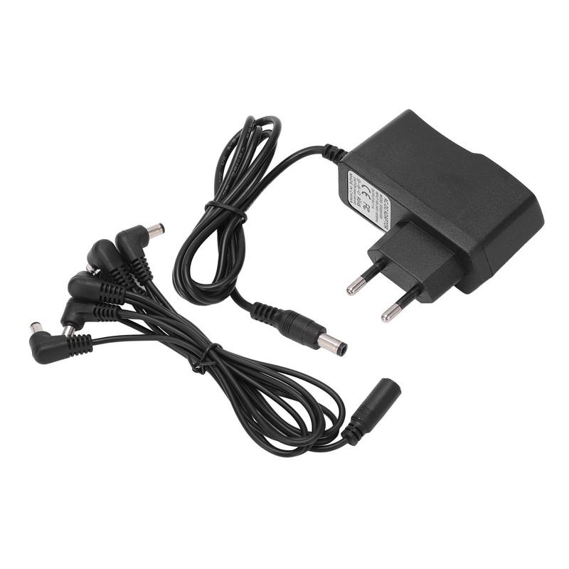 Guitar Effect Pedal Power Supply Adapter 6 Way Daisy Chain