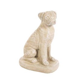 Solid Rock Stoneworks Boxer Dog- 13" Tall x 6" w x 9" Dia- Desert Sand