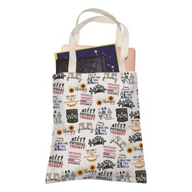 LEVLO Physical Therapy In Progress Tote Bag Physical Therapist Shopping Bag for PT OT Medical Healthcare Worker, I'm Winging It, Medium