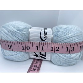 Glam Universe Metallic Shine Fuzzy Wool Nylon Blend Yarn 100 Grams, 250 Yards - Iceberg, Pale Blue