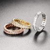 1 Pcs Gold Plated Rings Cubic Zirconia Baguette Cut Eternity