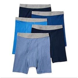 Stafford 4 Pack Boxer Briefs 100% Cotton (Large, Blues)