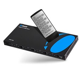 4x4 HDMI 4K Matrix Switch/Splitter by OREI (4-Input, 4-Output) with Remote Control Supports UltraHD 4K@60Hz 4:4:4, HDR, YUV, HDMI 2.0, HDCP 2.2, 3D, 1080p, 18 GBPS - Downscaler (4K & 1080p Together)