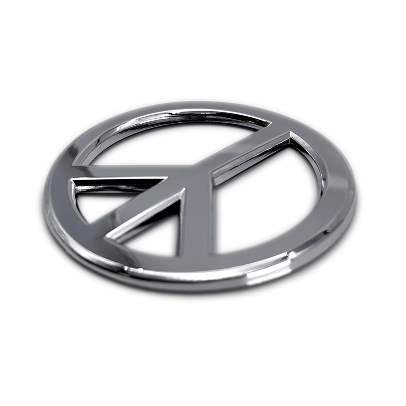 Elektroplate Peace Sign All Metal Emblem for Cars, Trucks, and