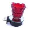 Red Leaves Glass Plugin Aroma Warmer Lamp with Dish for