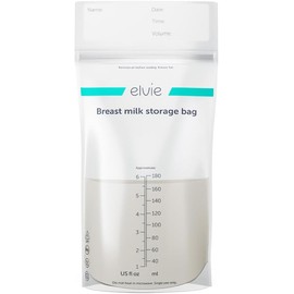 Elvie - Leak-Proof Breastmilk Storage Bags - Freeze and Warm Breast Milk - at Home or On The Go - Hygienic Double-Seal Zipper - Breastfeeding Essentials - 200 Count