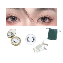 Voocye Magnetic False Eyelashes, Popular, Magnetic Eyelashes, No Glue Required, Ultra Lightweight, Sweatproof, Long Lasting, Reusable, Clip Included, Storage Box, For Women, Beginners, Convenient to