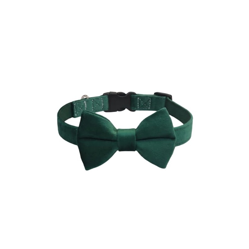 Collar para perro con pajarita, material de terciopelo suave con