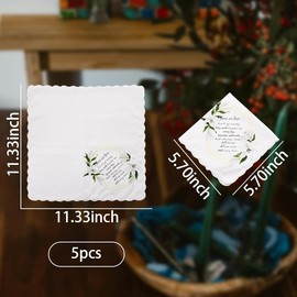 ShiQiao Spl Funeral Favours for Guests Sympathy Handkerchiefs for Women Men Bereavement Gifts for Loss of Dad Mum Those We Love Don't Go Away Flower Handkerchief Set 5 Pcs