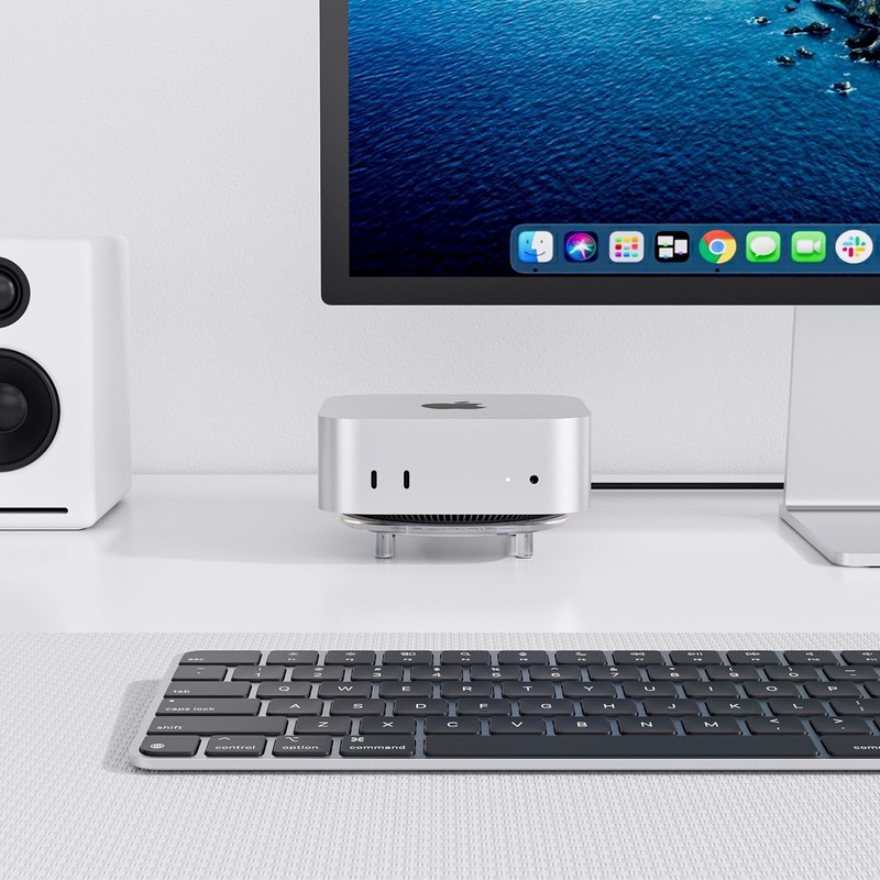 PULWTOP Clear Acrylic Desk Stand for Mac Mini M4/M4 Pro