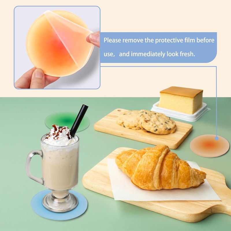 Colorful Acrylic Coasters Set - 5Pcs Round Non-Slip Table Coasters,