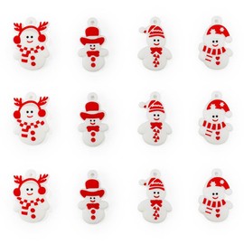 JDS Toy Store (12 pk) Assorted Christmas Snowman Ornaments - Winter Wonderland Themed Ornament Set for Christmas Tree, Wreath, Garland - Durable Assorted Hanging Xmas Decorations, 4 Styles