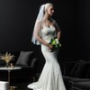 azaleas Wedding Bridal Veil with Comb 1 Tier Cut Edge