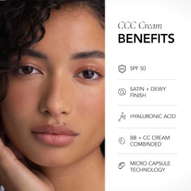 CLE Cosmetics CCC Cream (Golden Medium Deep 403 / SPF 50) - Color Correcting CC Cream with Sunscreen - Lightweight, Hydrating, Light to Medium Coverage Foundation - BB & CC Cream Hybrid - 1 fl oz