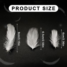 EUPSIIU 400 Pieces Feathers for Crafts, White Feathers, Natural Goose Feathers for Crafting DIY, White Feather Ornament, for Decoration Dreamcatcher Party Wedding Costumes (White)