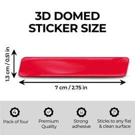 Biomar Labs 4 x Aufkleber 3D Gel Silikon Autoaufkleber für Moto Fahrrad Motorrad Biker Helm Stickers Auto Fenster Telefon Laptop PC Tablet Tür Emblem Rot SP 2 R