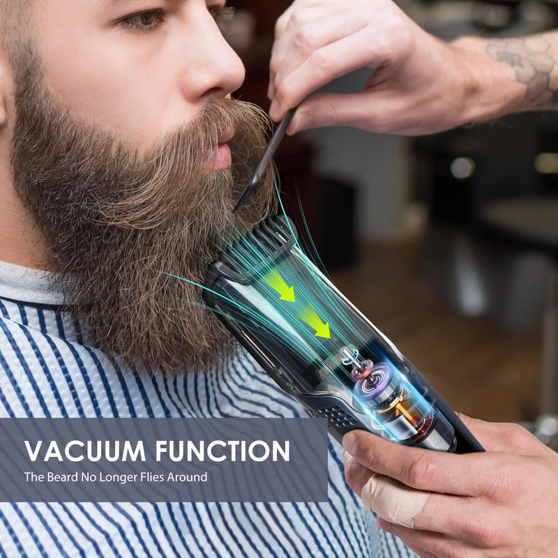Vacuum Beard Trimmer for Men with 20 Length and Styles