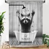 YOZSLGU Raccoon Shower Curtain Funny Animal in The Bathtub Get