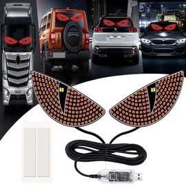 2 Pcs Eyes Light,Half-Devil's Eye Light Car Light,Devil Eyes Light for Windshield,Led Devil Eye Light for Cars,LED Demon Eye Light Front Back Windshield,Devil Eye Led Light for Car Back Window (Red)