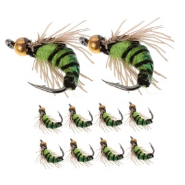 Sosoport 10pcs Bionic Fishing Hooks Realistic Bead Lures for Freshwater Fishing Fly Imitation for Bass and Tackle and Portable Design