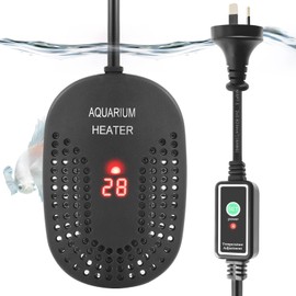 PYPABL Mini Aquarium Heater 50W 100W, Submersible Fish Tank Heater with External Controller, Shatterproof Heater for 15-110L Fish and Turtle Tank, Betta Heater for Saltwater and Fresh Water (50W)