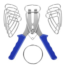 QWORK Miter Spring Clamps Kit, Includes 8 Miter Clamps & 1 Pliers, Ideal for Picture Frames, Wood Trim, Moldings, and Compound Miters