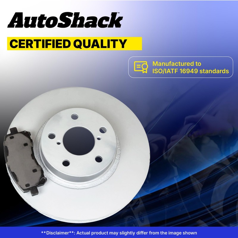 AutoShack Front Vented Drilled & Slotted E-Coated Brake Rotors +
