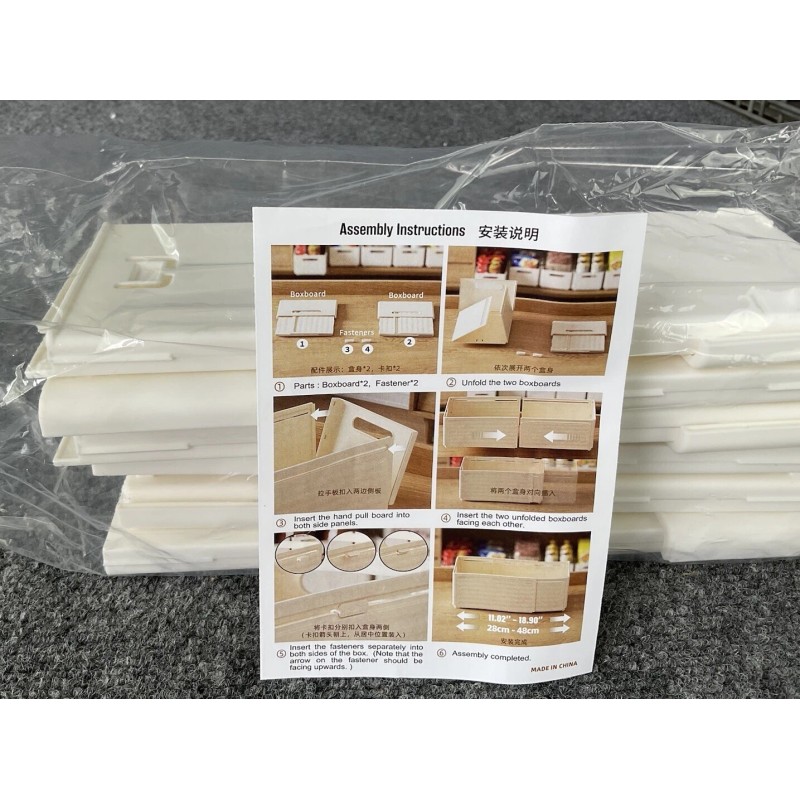 3Pcs Retractable Adjustable Expandable Storage Box, Plastic Organizer, Pull-out