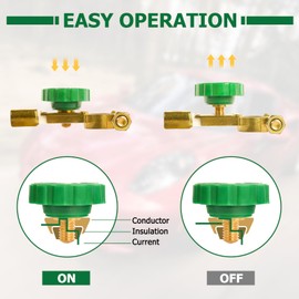 XIOGZAXI Top Post Battery Disconnect Switch 12V 2 Pcs, Battery Disconnect Switch Zinc Alloy, 125A Car Battery Disconnect Switch with Anti-Corrosion Pad for Cars Trucks Ships by XIOGZAXI