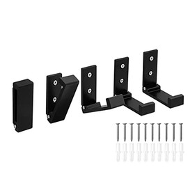 Pasking Pack of 5 Folding Hooks Wall Hooks - Black Foldable Coat Hooks Aluminium Alloy High Performance Hooks for Towels Coat Hats Headphones Bags Kitchenware