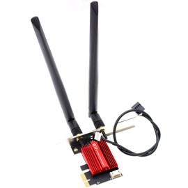 Deal4GO AX200NGW 802.11ax WiFi 6 2.4Gbps Dual Band Desktop PCIe Express Wireless WiFi Card Bluetooth 5.0 W/ 8dBi Antenna for Intel AX200 WLAN Windows 10 64-bit