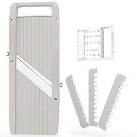 Vollum Wide Mandoline Slicer for Kitchen – Professional Slicer Vegetable Cutter Japanese Mandoline Slicer with Interchangeable Stainless Steel Blades – Food Manual Slicer Handheld Mandoline Slicer