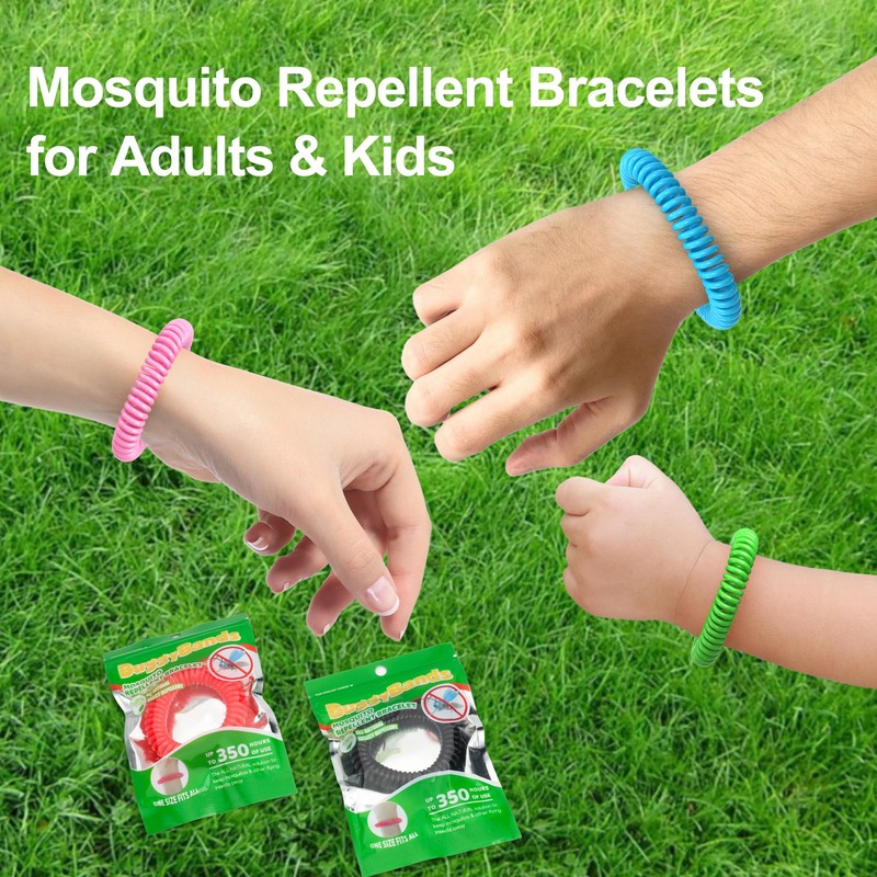 BuggyBands 12 Pack Mosquito Repellent Bracelets, Individually Wrapped, DEET Free,