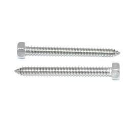 Hexagon Tapping Screws 8 x 25 Pack of 6 Stainless Steel A2 / V2A Key Screws - DIN 7976 / ISO 1479 - Rustproof - Form C