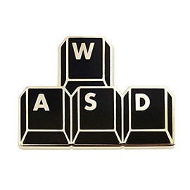 Pinsanity Gamer 'WASD' Keyboard Buttons Enamel Lapel Pin