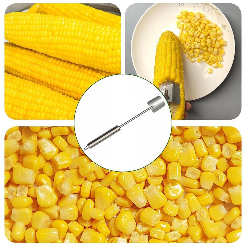 Agamino Corn Peeler, 2pcs Stainless Steel Corn Cob Stripper Tool