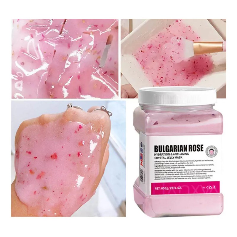 Máscara Gelatina Arbutina Rosa Polvo Mascarillas