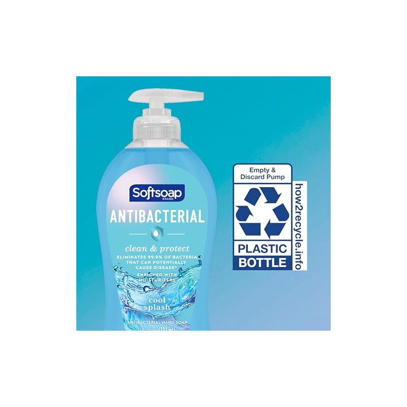 Softsoap Clean & Protect Antibacterial Liquid Hand Soap, Cool Splash