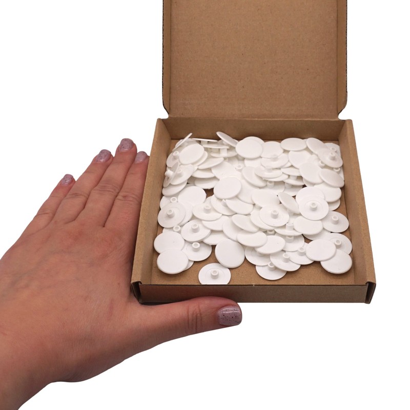 SKIR'CO (100 pcs) White Plastic Cover Caps 18 mm, Plastic