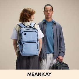 MEANKAY Travel Laptop Backpack, 17 inch Carry on Backpack Flight Approved. Full Closure Design and Separate Shoe Area. Personal Item Bag. Sky-Blue