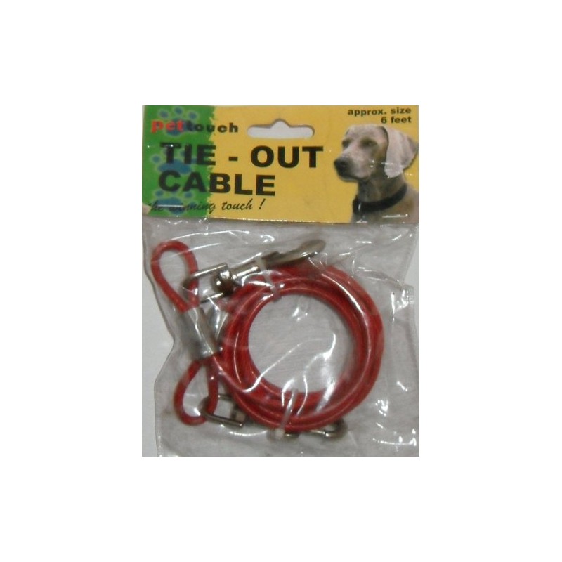 6FT PVC COVERED METAL TIE-OUT CABLE dog pet garden COLOUR