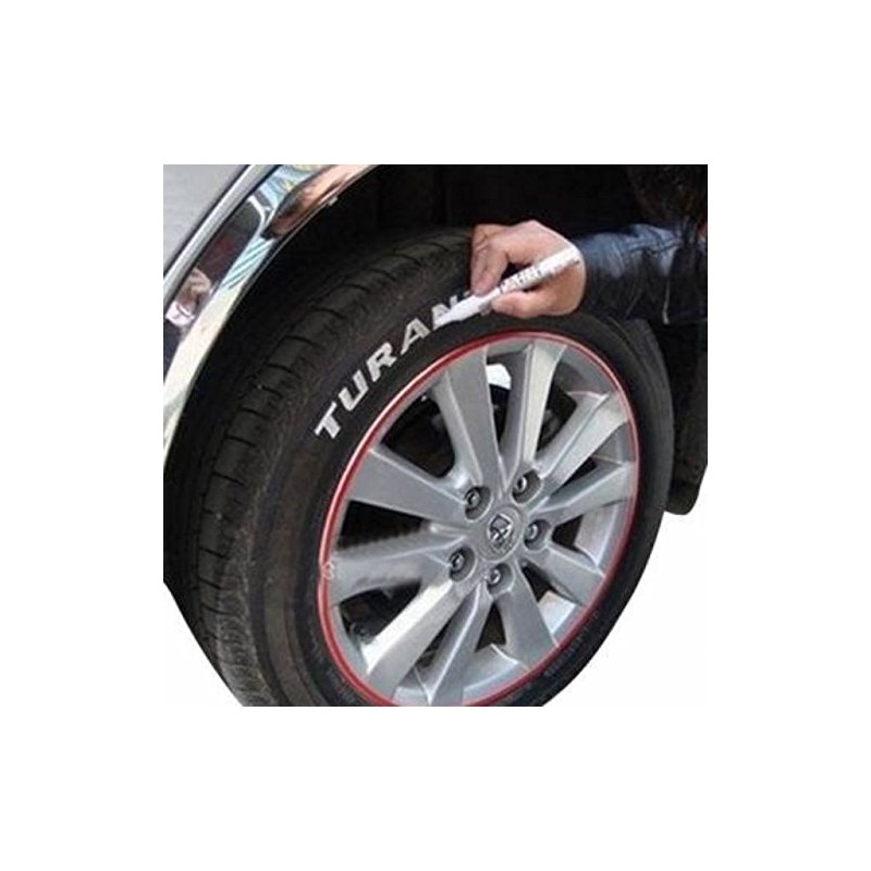Set of 4 White / White Tyre Markers Waterproof Weatherproof