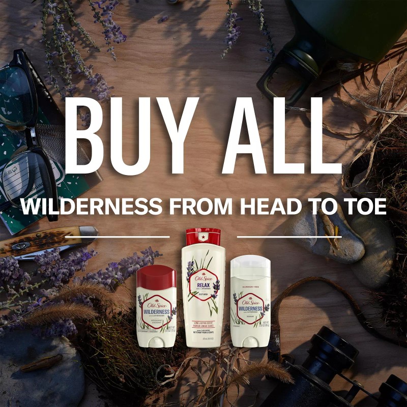 Old Spice Men's Deodorant, Aluminum Free, Wilderness with Lavender, 3